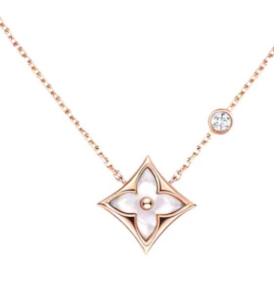 Louis Vuitton Gold Star Necklace with Diamond and Pearl